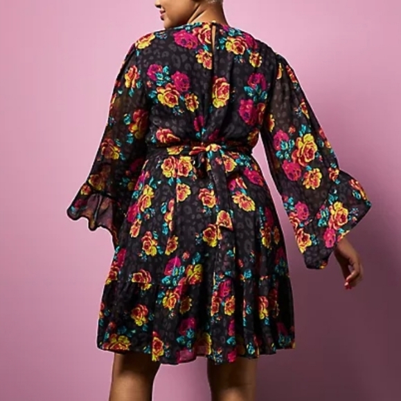 BETSEY JOHNSON FLORAL LEOPARD DRESS - Picture 2 of 3